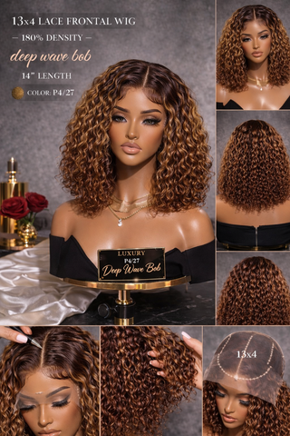 Deep Wave Bob Wig - 180% Density