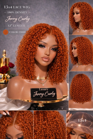 Jerry Curly Bob Wig - 180% Density