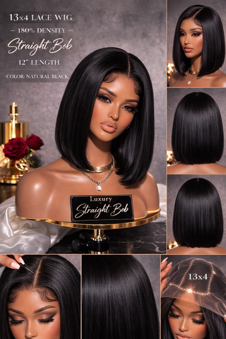 Straight Bob Wig-180% Density