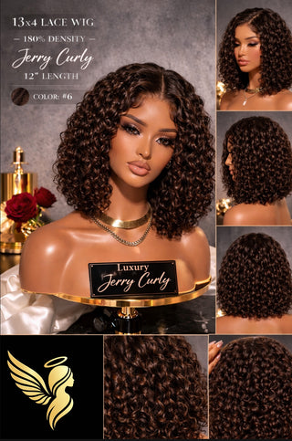 Jerry Curly Bob Wig - 180% Density