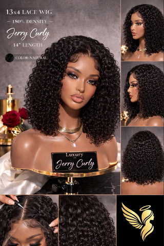 Jerry Curly Bob Wig - 180% Density